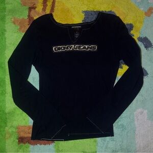 DKNY Black Long Sleeve Women's Tee